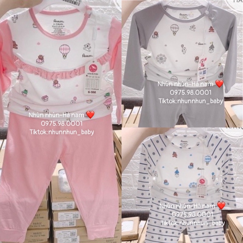 {Hà nam}Bộ Avaler size 6-9m/ 3-4y dài tay sợi tre (nhiều mẫu)