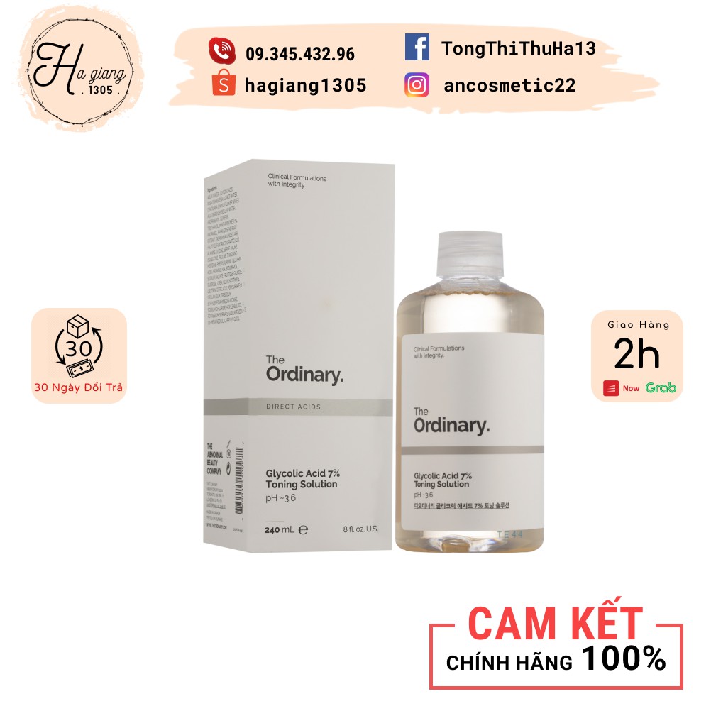 Nước hoa hồng The Ordinary Glycolic Acid 7% Toning Solution Toner tẩy tế bào chết