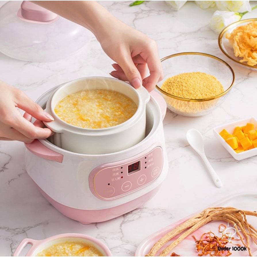 NỒI NẤU CHÁO CHẬM, CHƯNG YẾN, HẦM SEKA HẸN GIỜ THÔNG MINH- NỒI NẤU CHÁO CHẬM 4 TRONG 1 CHĨNH HÃNG DUNG TÍCH 1L
