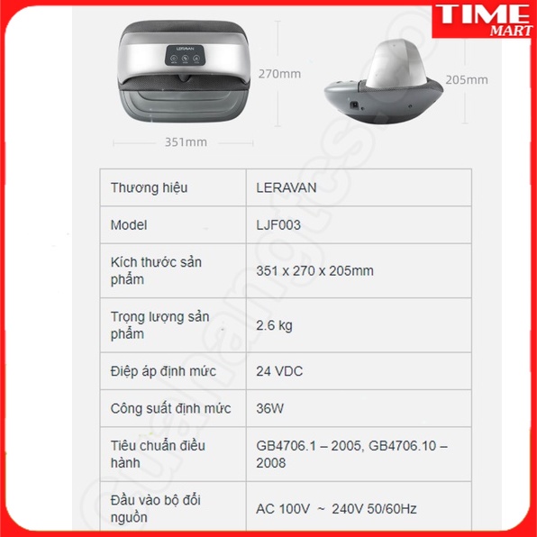 [CHINH HÃNG] Máy massage chân Xiaomi Leravan LJF003 [TIME_MART siêu thị tiện ích gia đình]