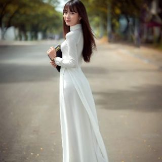 Áo Dài Lụa trắng