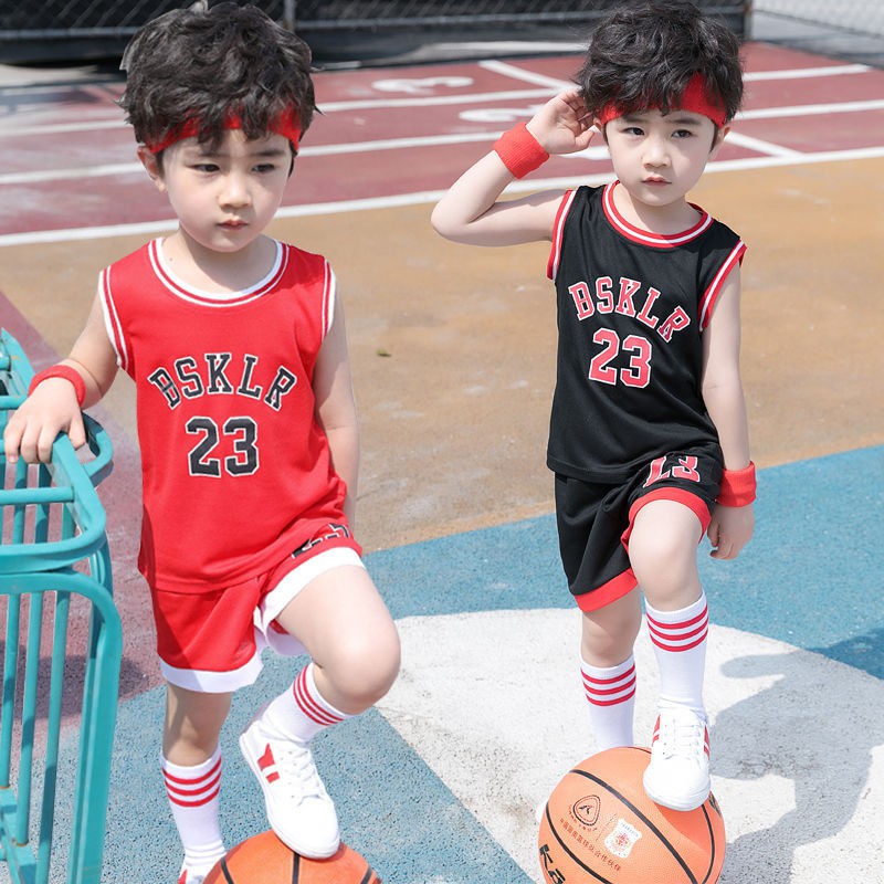 Quần áo bóng rổ trẻ em trung bình và nhỏ bộ đồ hai mảnh mẫu giáo cho bé trai gái biểu diễn ngày thể thao mùa h