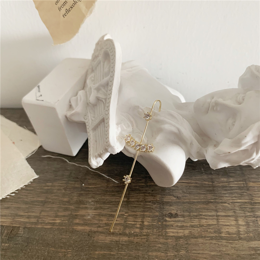 Khuyên Xỏ Tai Thanh Dài Khảm Đá Thời Trang Phong Cách Hàn Quốc Cho Nữ