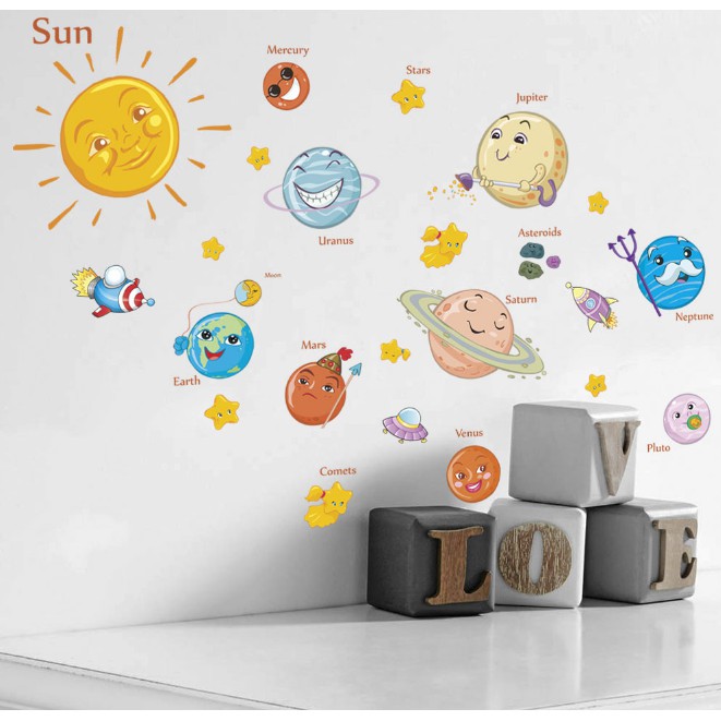 Decal dán tường hệ mặt trời 2 - ZY866 | BigBuy360 - bigbuy360.vn