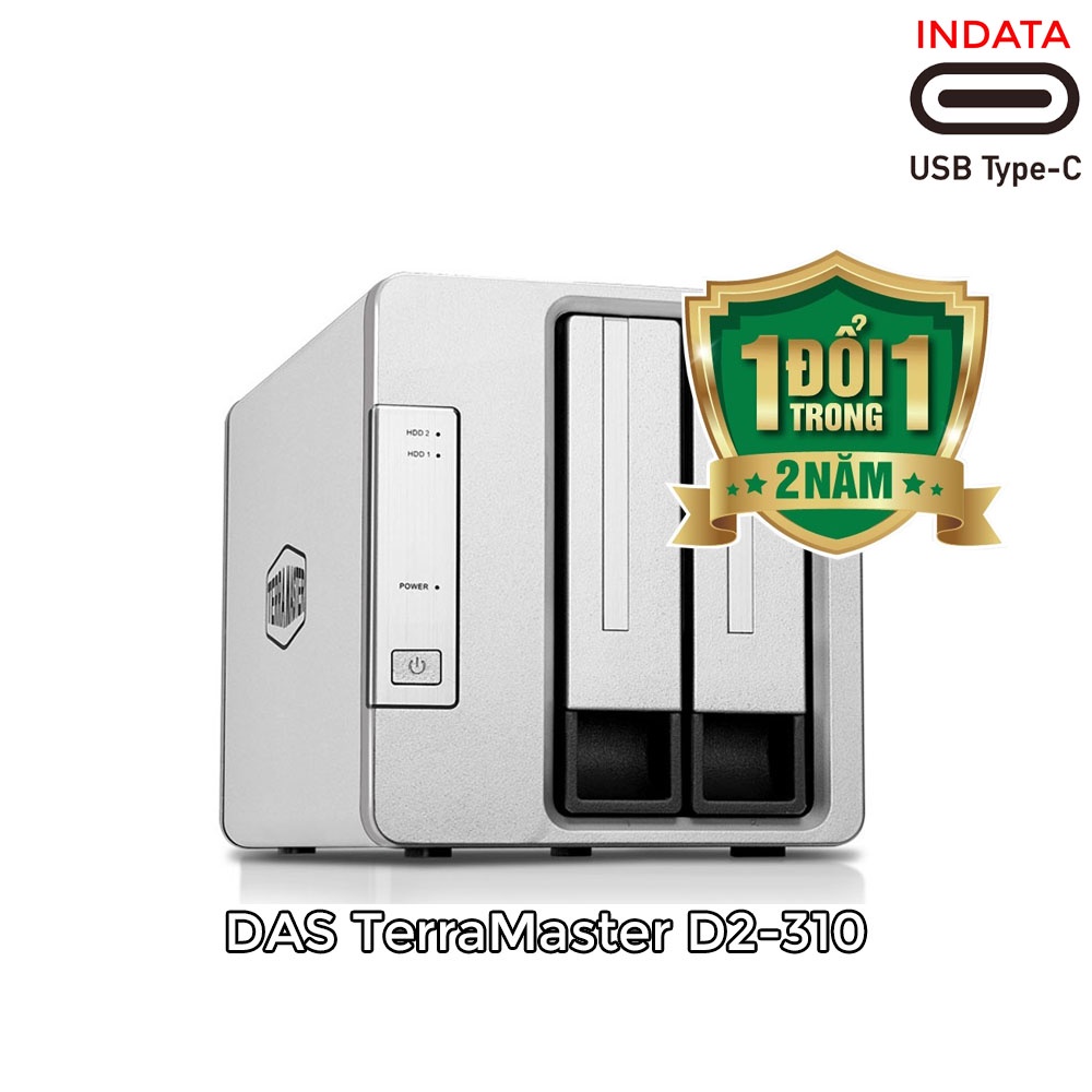 Bộ lưu trữ DAS TerraMaster D2-310 USB Type-C 2 khay ổ cứng