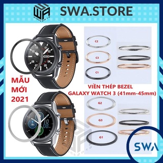 Viền Thép Bezel Samsung Galaxy Watch 3 (41mm và 45mm) viền thép khắc chìm, tặng cường lực SWASTORE