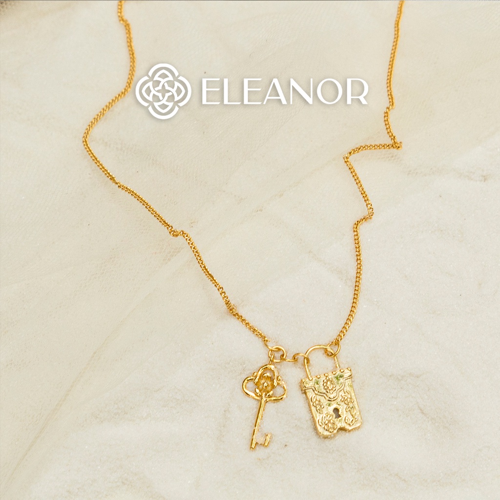 Dây Chuyền Nữ Eleanor Mạ Vàng 14K Hình Ổ Và Chìa Khoá Dễ Thương SP000366
