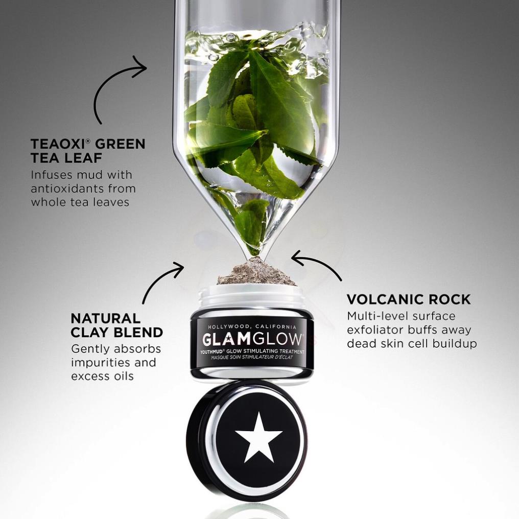 Mặt Nạ Đất Sét 60$ GlamGlow YOUTHMUD Glow Stimulating &amp; Exfoliating Treatment Mask