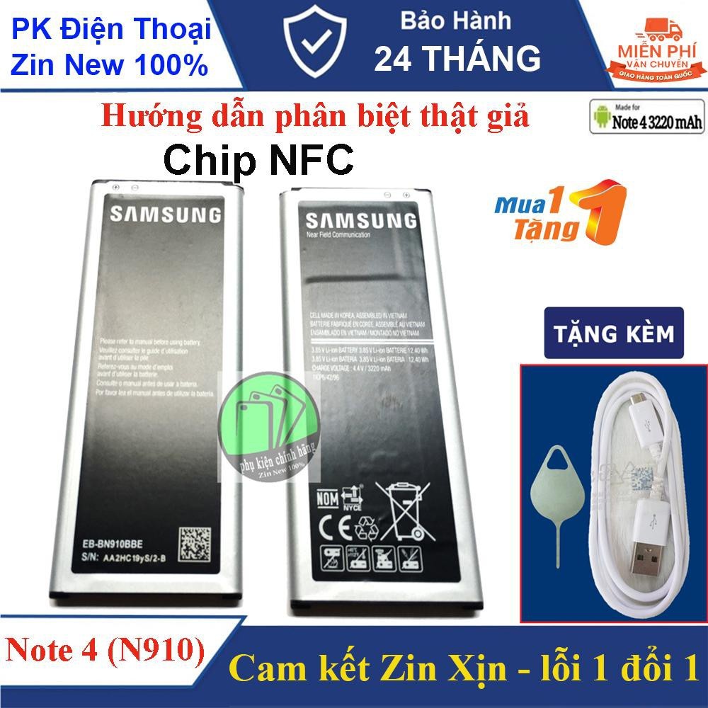 Pin SAMSUNG NOTE 4 1sim (N910) dung lượng 3220mAh Chính Hãng- BH 12 tháng