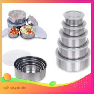 Bộ 5 Bát Inox Cao Cấp Nhiều Kích Thước, Có Lắp Đậy Thức Ăn Siêu Tiện Dụng, Bán Giá Sỉ GIÁ TỐT