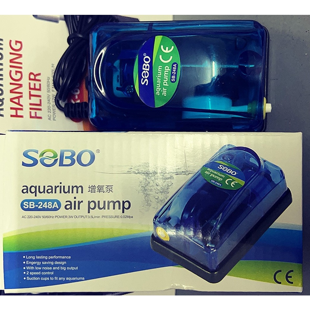 Máy sủi khí OXY các loại hiệu Atman, Quanlong, Sobo, Vipsun 1, 2 vòi cho hồ cá cảnh, TẶNG KÈM DÂY VÀ ĐÁ SỦI