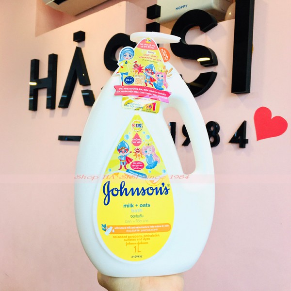 Sữa tắm cho bé JOHNSON - Milk + Oats Bath 1L (Sữa &amp; Yến Mạch)