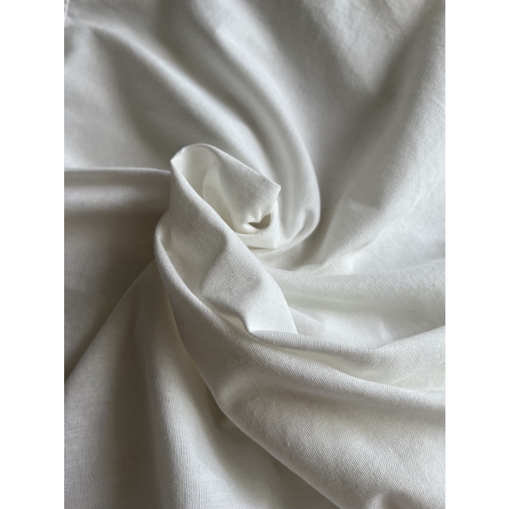 HASMILED - Áo sơmi bạn trai, chất linen màu TRẮNG