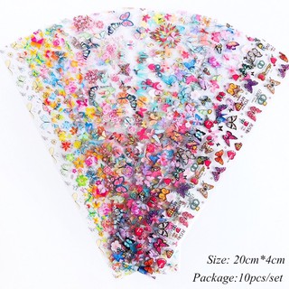 Foil dán móng hình bướm 10 tấm(4x20cm)