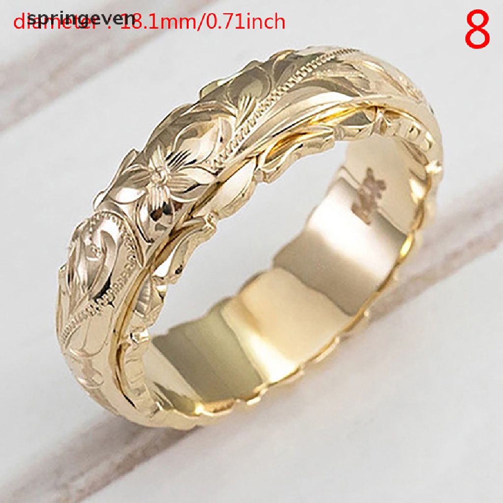 Nhẫn Mạ Vàng 14k Chạm Khắc Hoa Tinh Tế