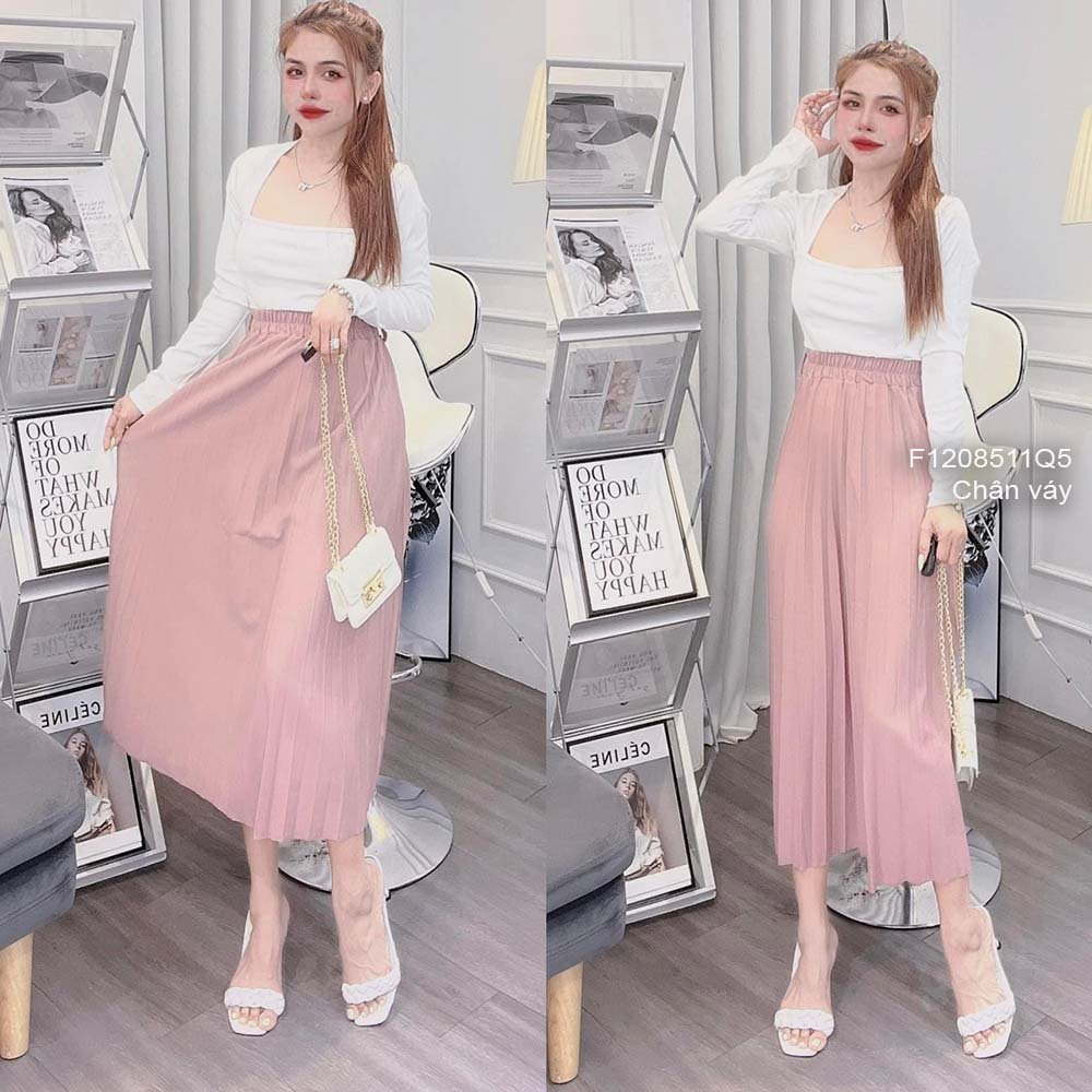 Chân váy xếp ly dáng dài hàng đẹp QC!