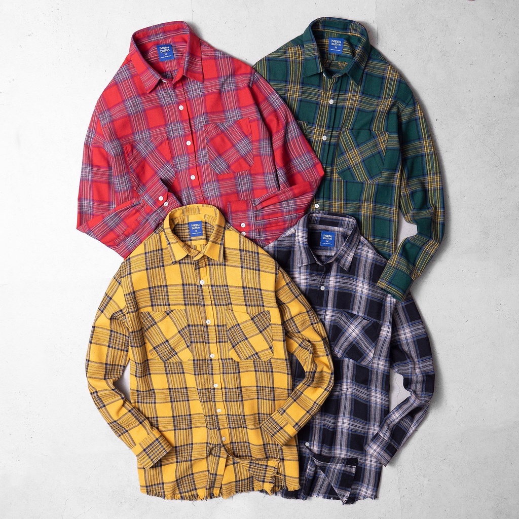 Áo Sơ Mi HB Tay Dài Caro Rách Gấu - Katus Store 00515