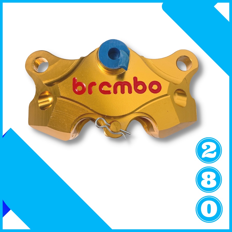 Heo Dầu Trước Brcmbe 2piston đối xứng (VÀNG) - Kèm Pát CNC Pát Trước Tất Cả các dòng xe máy đi đĩa ZIN