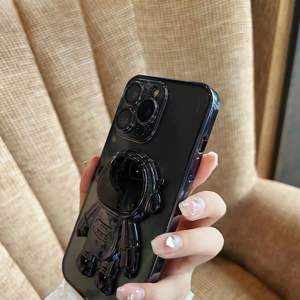 Ốp Điện Thoại TPU Họa Tiết Phi Hành Gia Kèm Giá Đỡ Chống Rơi Cho Iphone 13 12 11 Pro Max Xs Max Xr 8 7Plus