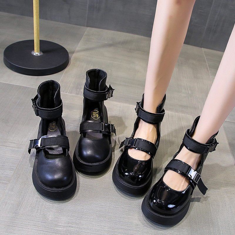 Giày lolita đế bằng phối quai ngang (ảnh thật ở cuối) - Hàng Quảng Châu