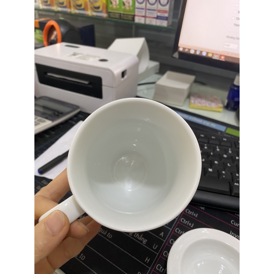 Bộ cốc sứ Bát Tràng cao cấp uống cà phê, uống trà 350ml