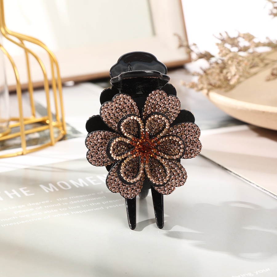 Kẹp tóc đính đá kim cương giả hình hoa phong cách Hàn Quốc cổ điển