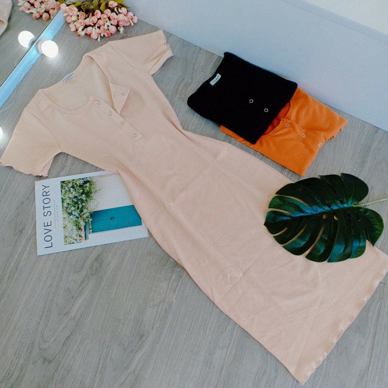 Đầm nữ 💕 FREESHIP 💕 Váy body cổ vuông cúc bấm tay ngắn thời trang XIXO mã DAM0034 | BigBuy360 - bigbuy360.vn