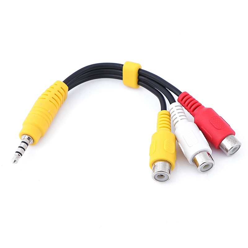 1 Cáp Chuyển Đổi Âm Thanh 3.5mm Mini Aux Sang 3 Rca