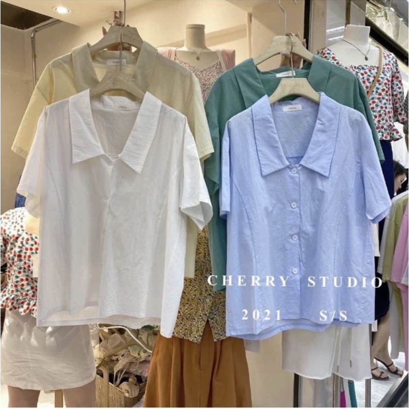 Sơ mi trơn cổ vát 50405 CHERRYCOCO