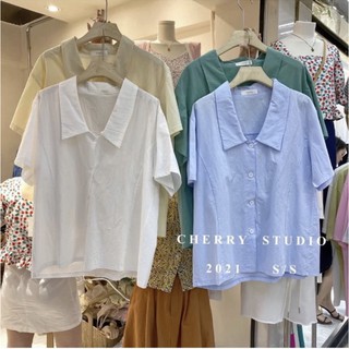 Sơ mi trơn cổ vát 50405 cherrycoco