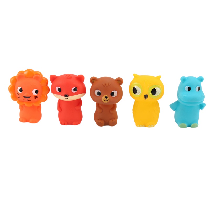 Finger Puppets for Children and Babies 5 Farm Animals BPA PVC Bath Toys Hand Puppets Doll Set Early Eductional Toy
