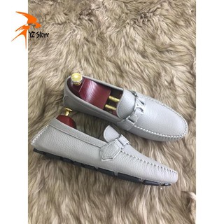 Giày lười xám da bò 100%