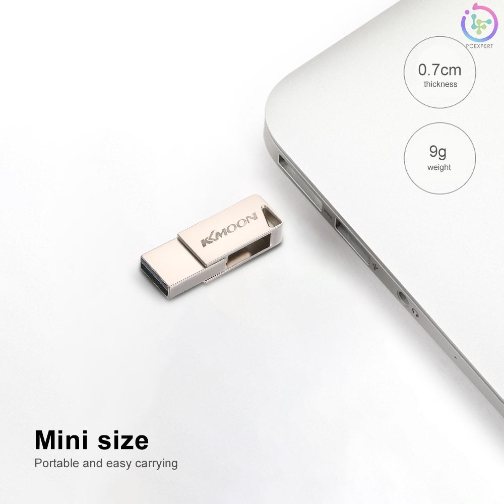 KKmoon USB Flash Drive USB3.0 Type-C Mini Portable U Disk 64GB Pendrives Pen Drive Silver for Phone PC Laptop