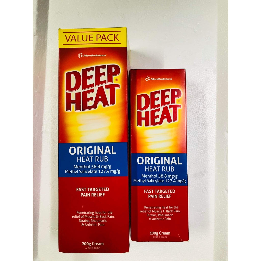 Dầu Xoa Bóp Mentholatum DEEP HEAT ORIGINAL HEAT RUB 200g