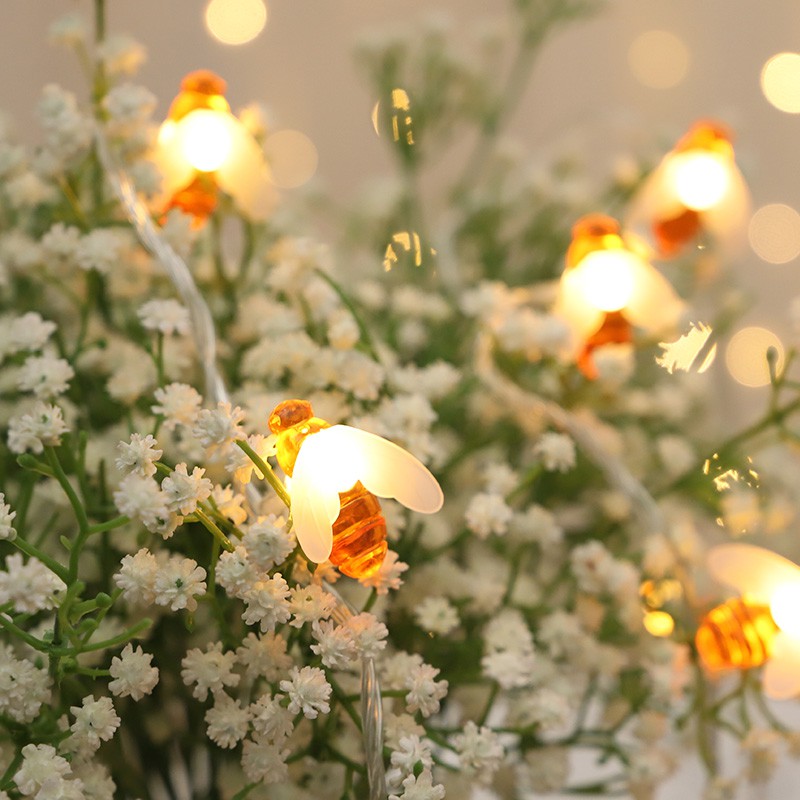 Dây Đèn Led Trang Trí Hình Con Ong Dễ Thương 3M 20 Bóng )