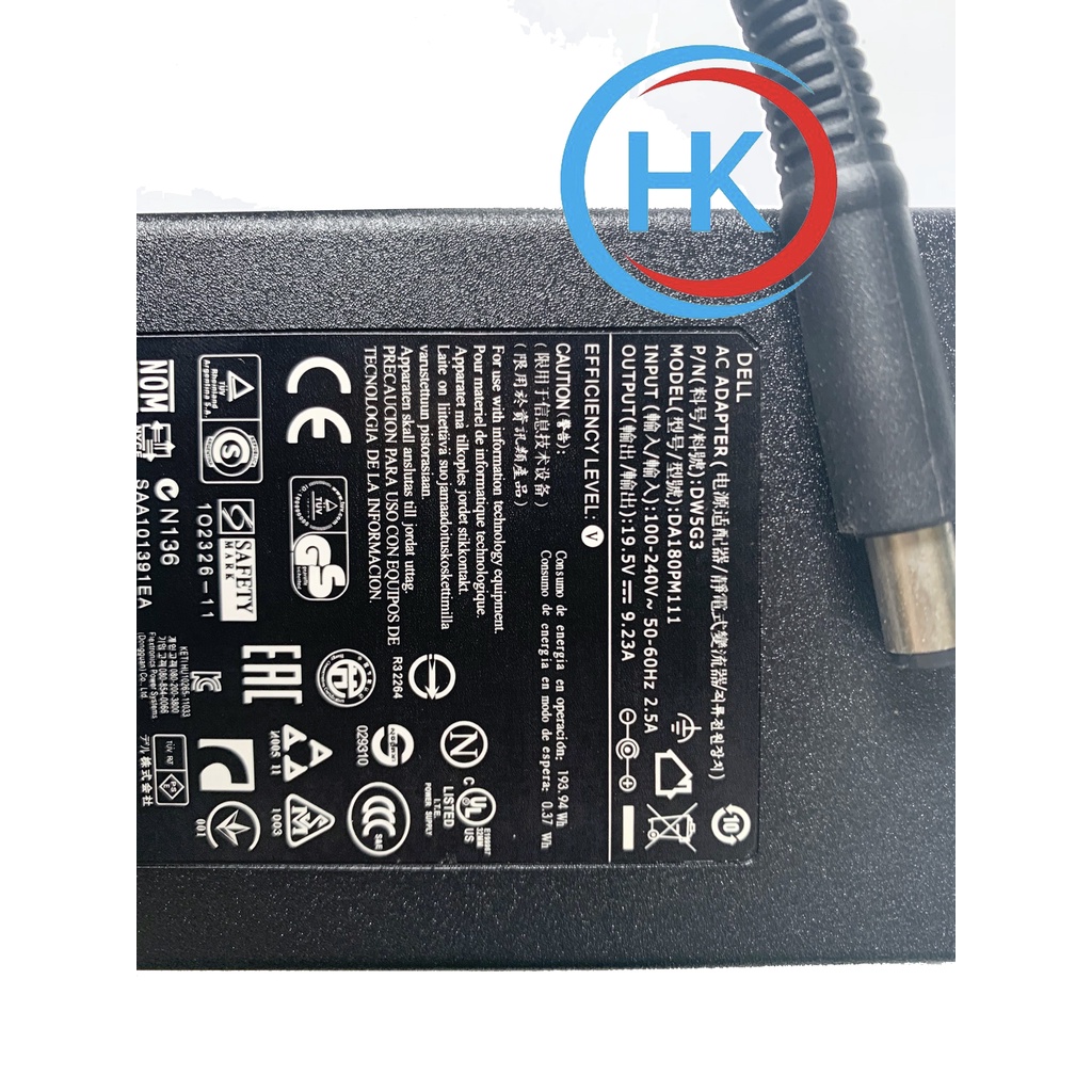 Sạc Laptop Dell 19.5V-9.23A 180W Alienware 15 M14x M17x R4 M4600 M4700 M4800