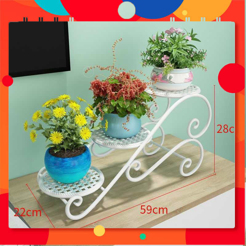 GIÁ SẮT ĐỂ CHẬU HOA CÂY CẢNH 2-3 TẦNG CỰC SANG TRỌNG LỊCH SỰ