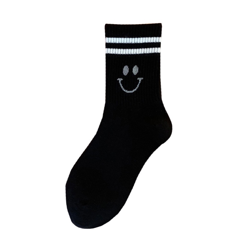 WAFNHA D612 Vớ Cotton Hình Mặt Cười Dễ Thương Phong Cách Hàn Quốc Cho Nữ