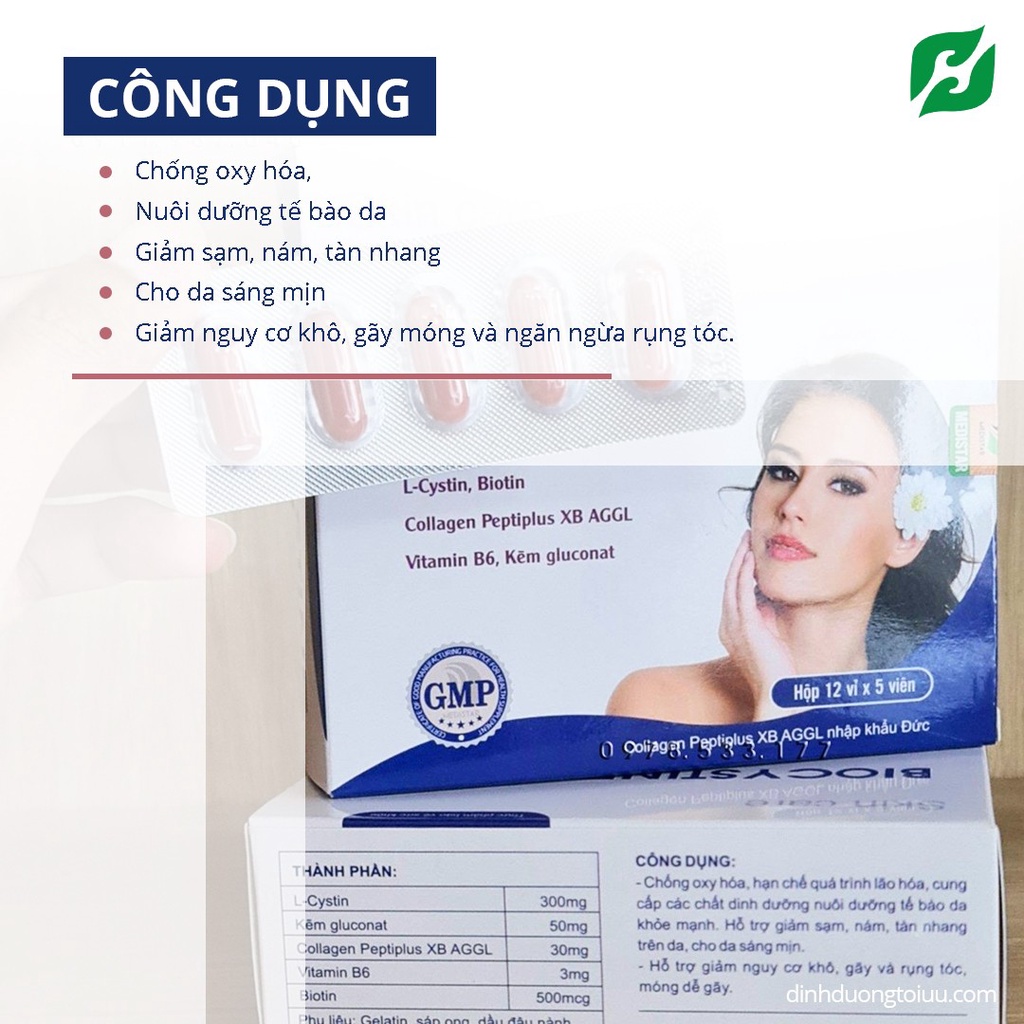 BIOCYSTINE HỖ TRỢ GIẢM MỤN ĐẸP DA TÓC