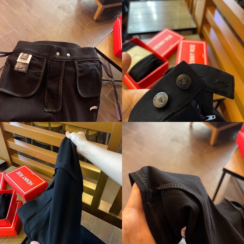 QUẦN LEGGING GIẢ BÒ MÀU ĐEN HÃNG HENNY ROE