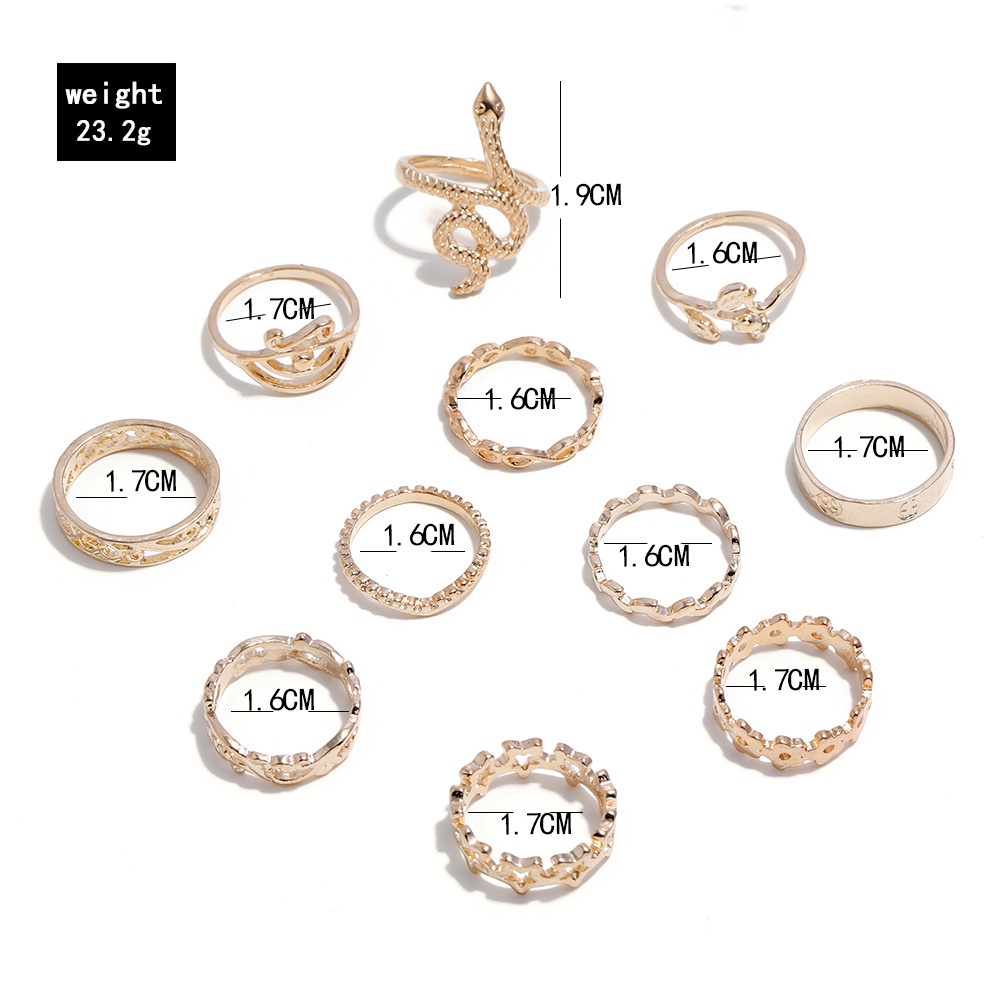 Set 9 nhẫn đeo khớp ngón tay thiết kế sáng tạo thời trang