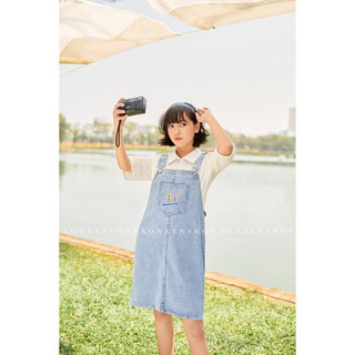 yếm jean họa tiết thêu hoa 603