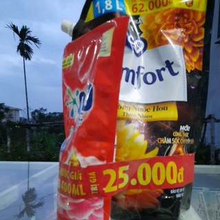 Comfort hương nước hoa thiên nhiên  túi 1.8l(tặng túi nước giặt omo trị giá 25000đ)