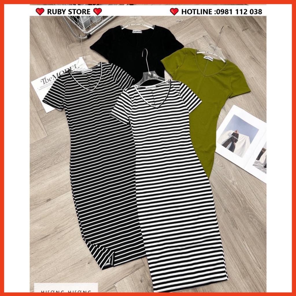 Đầm thun ôm body cổ tim dáng dài qua gối_đầm body đẹp -[FREE SHIP]
