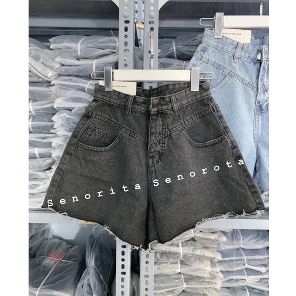 Quần Đùi Bò Nữ Ống Loe - Quần Short Jeans Nữ Lưng Cao Phong Cách Hàn Quốc Cực Xinh Đ03