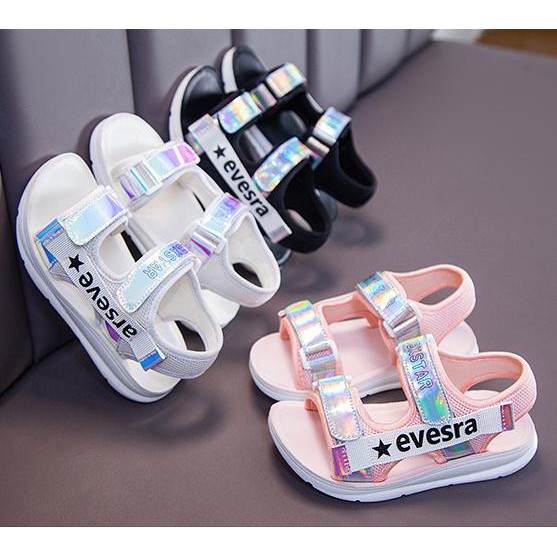 Sandal bé gái óng ánh cao cấp đế mềm êm chân đi học đi chơi thiết kế chắc chắn chống trơn trượt