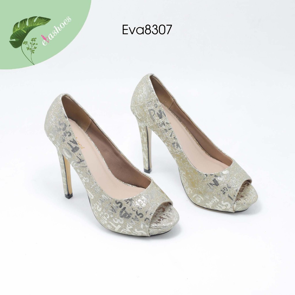 Giày Cao Gót Nữ Ánh Kim Đúp Đế 11Cm Evashoes - EVA8307