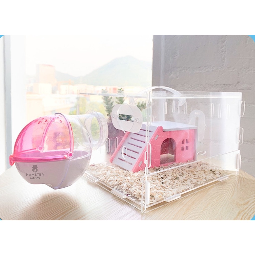 Nhà tắm hình cầu gắn lồng cho hamster, sóc