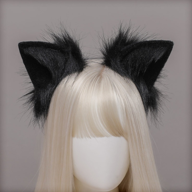 Băng Đô Tai Sói Nhồi Bông Phong Cách Lolita Đáng Yêu Dành Cho Bé Gái