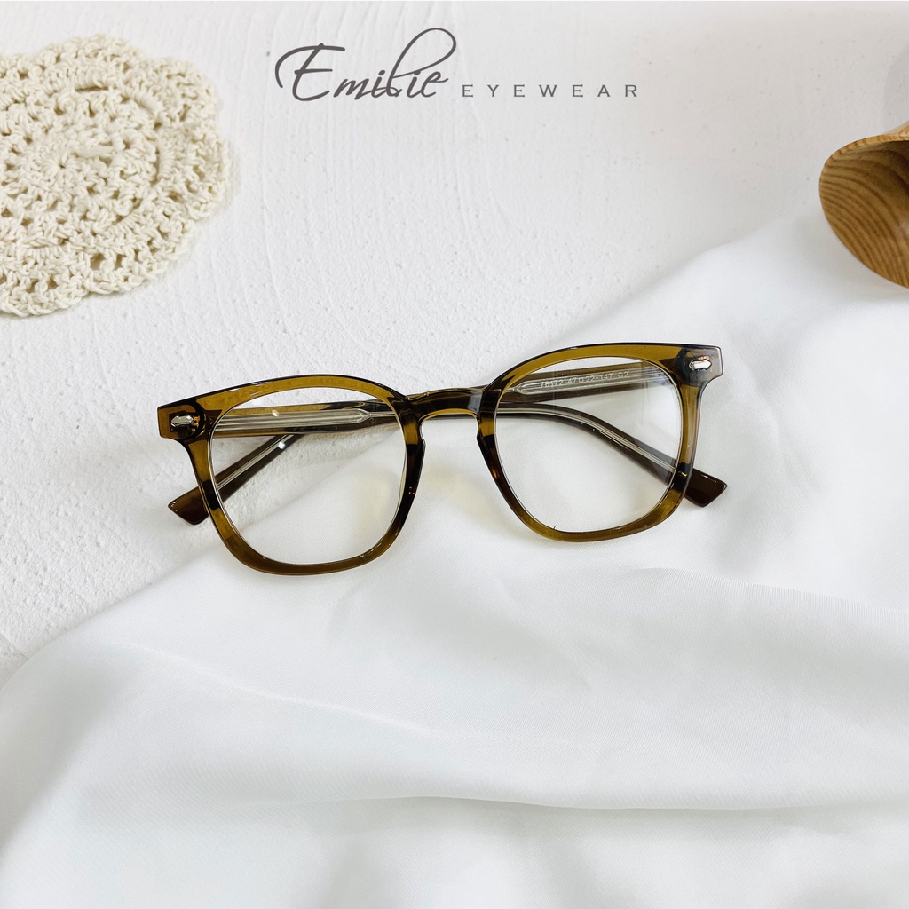 Gọng nhựa vuông bầu cốt kim loại chắc chắn Emilie eyewear phụ kiện thời trang 76172